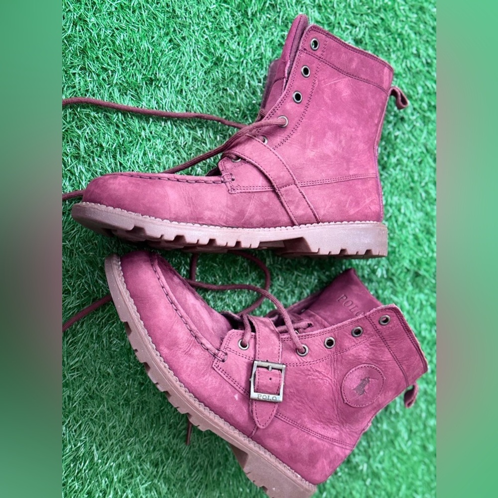 Polo Ralph Lauren Ranger Hi II‎ Boot GS Kids Shoes Size 7 Color:Burgundy EU 40